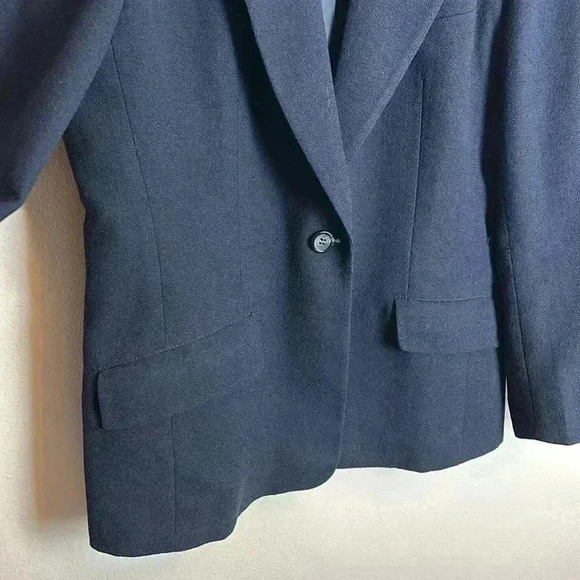 Vintage Women’s Blazer Evan Picone Navy 100% Worsted Wool Size 14 - Picture 9 of 12